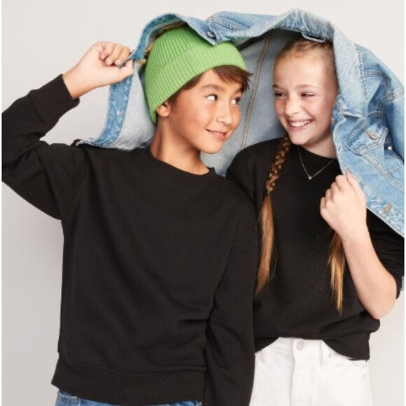 💥3/$15💥NWT - Old Navy Unisex Crew-Neck Sweatshirt for Kids, Navy -  XL (14-16) - Picture 2 of 7